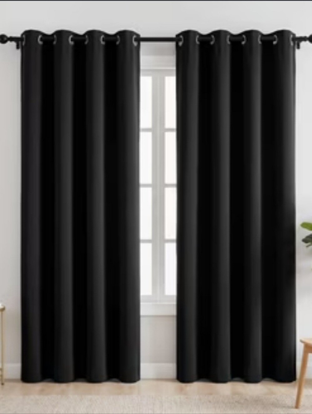 Beautyrest Black Room-Darkening Silver Metal Grommet Window Panels (2 Pack)